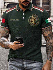 Men's Mexico Football Lover Art Printed Casual Tops
