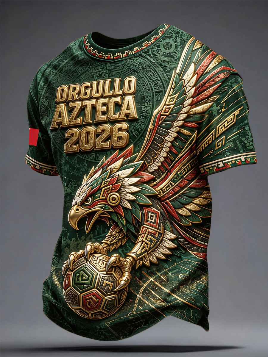Men's Mexico Football Lover Art Printed T-shirt