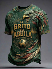 Men's Mexico Football Lover Art Printed T-shirt