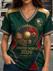 Women's Mexico Football Lover Art Printed T-shirt