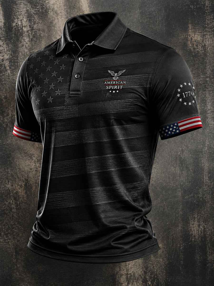 Men's Independence Day American Spirit Print Casual Patriotic Polo