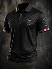 Men's Independence Day American Spirit Print Casual Patriotic Polo