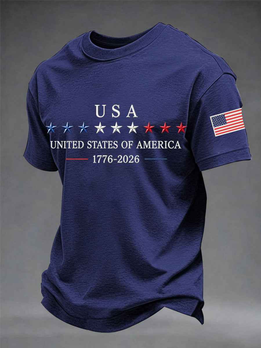 Men's Independence Day Graphic Casual Patriotic Tee