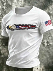 Men's Bald Eagle America Flag Short Sleeves T-shirt