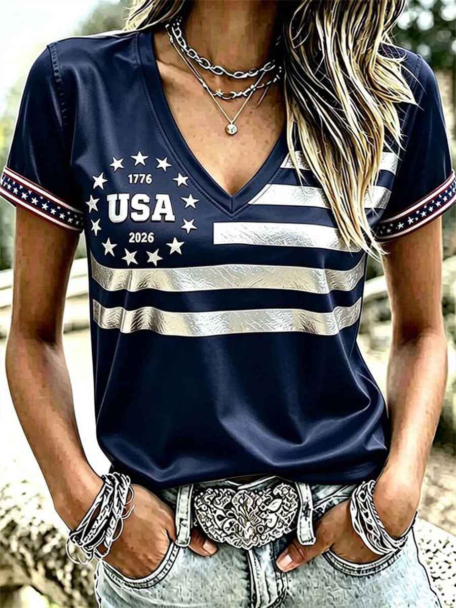 Women's USA 1776-2026 Short-sleeved T-shirt