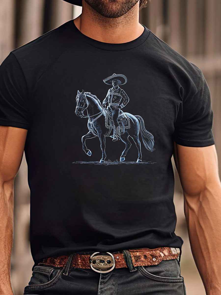 Men's Mexico Charro Pride Jalisco Printed T-shirt