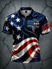 Men's Vintage Independence Day Faith Flag Art Short Sleeve Top gracestitchs