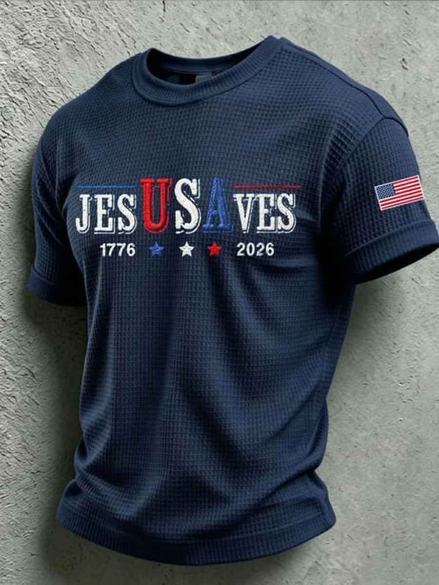 Men's Jes USA ves Waffle Short Sleeve gracestitchs