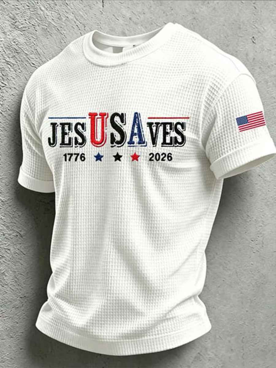 Men's Jes USA ves Waffle Short Sleeve gracestitchs