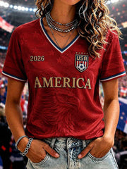 Women's Gift For Soccer Fans Print Casual Short Sleeve T-shirt