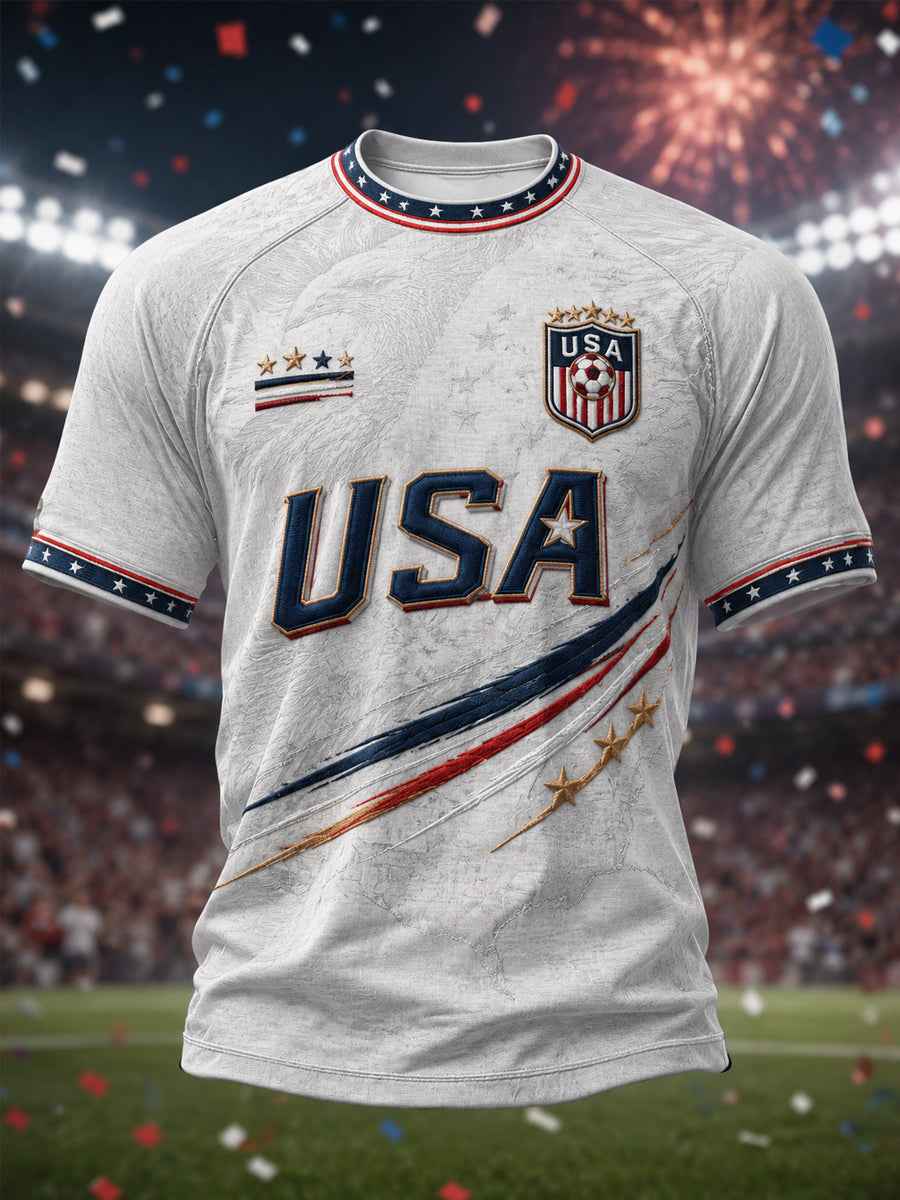 Men's Gift For Soccer Fans Print Casual Tee