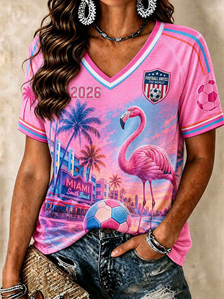 Women's American Football 2026 V-Neck T-Shirts