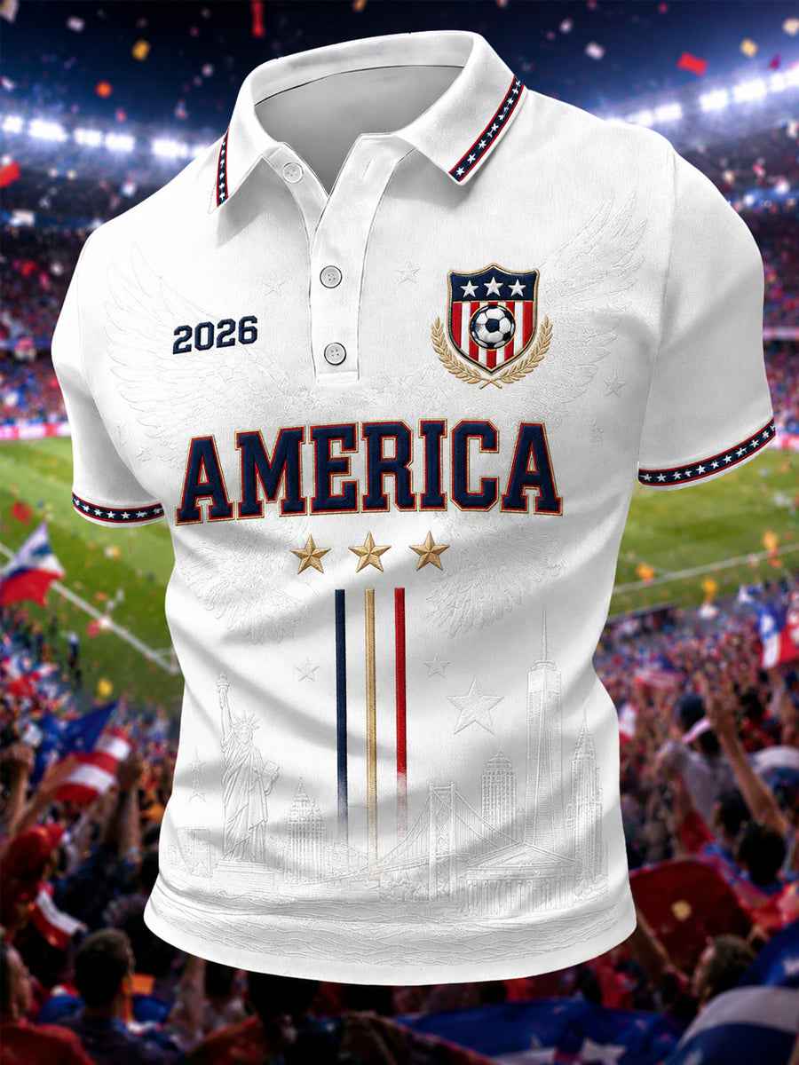Men's Gift For Soccer Fans Print Casual Polo