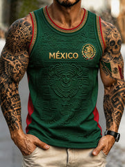 Men's Mexico Football Lover Art Printed Tank Tops gracestitchs