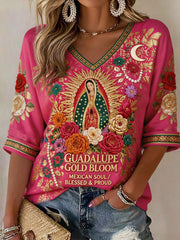 Women's Mexico Football Lover Art Printed T-shirt gracestitchs