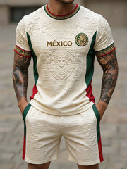Men's Mexico Football Lover Art Printed Sets gracestitchs