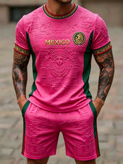Men's Mexico Football Lover Art Printed Sets gracestitchs