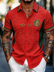 Men's Mexico Football Lover Art Printed Shirt gracestitchs