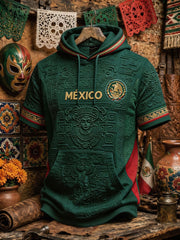 Men's Mexico Football Lover Art Printed Casual Tops gracestitchs