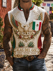 Men's Mexico Pride Art Printed Linen Tank Tops gracestitchs