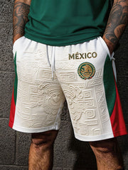 Men's Mexico Football Lover Art Printed Shorts gracestitchs