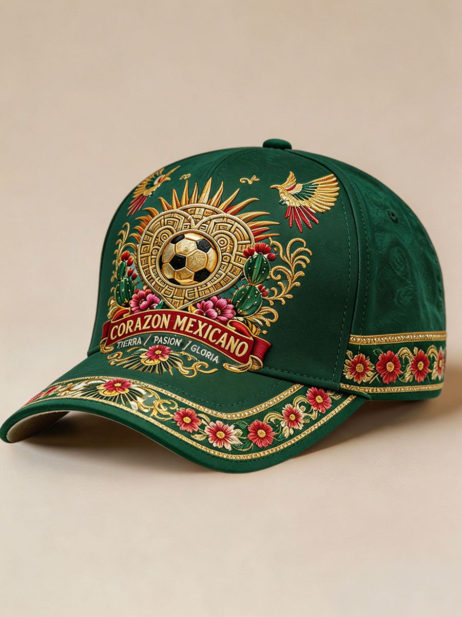 Unisex Mexico Football Lover Art Printed Hat gracestitchs