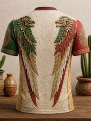 Men's Mexico Pride Art Printed V-neck T-shirt gracestitchs