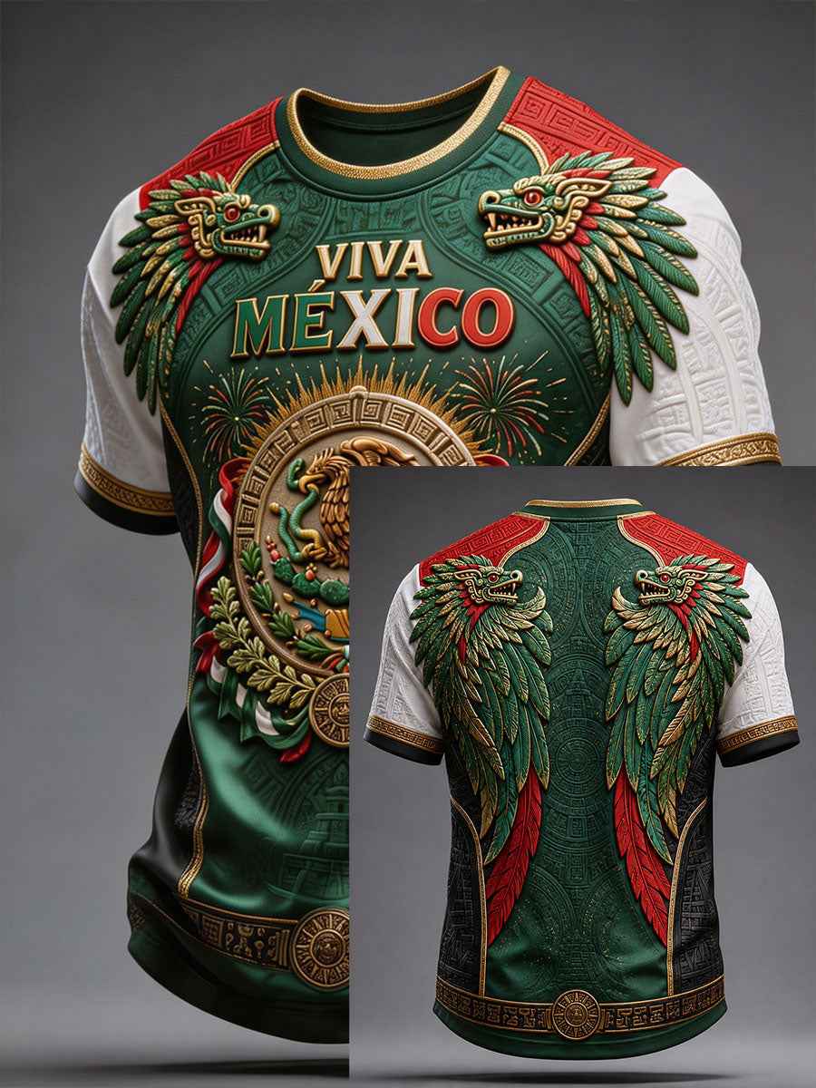 Men's Mexico Pride Art Printed T-shirt gracestitchs