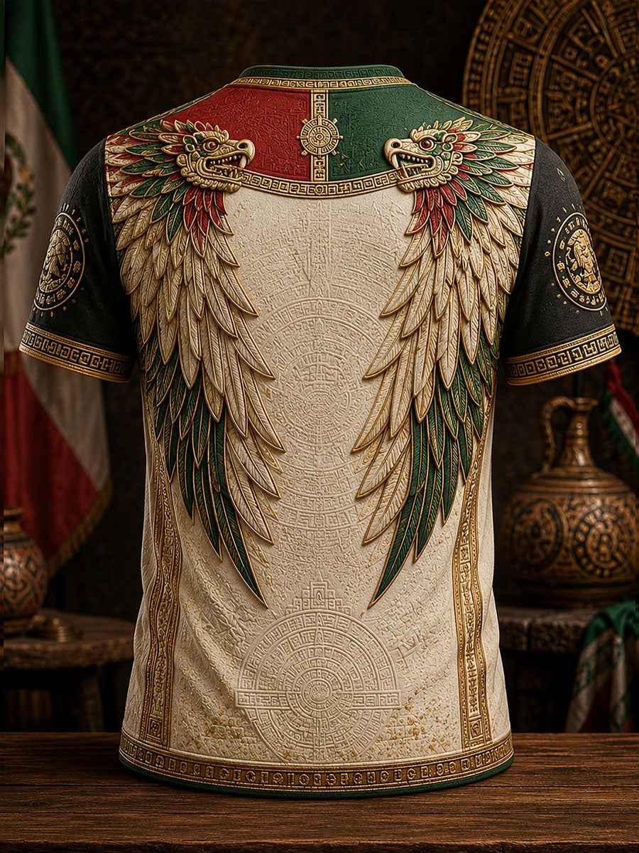 Men's Mexico Pride Art Printed Casual Tops gracestitchs