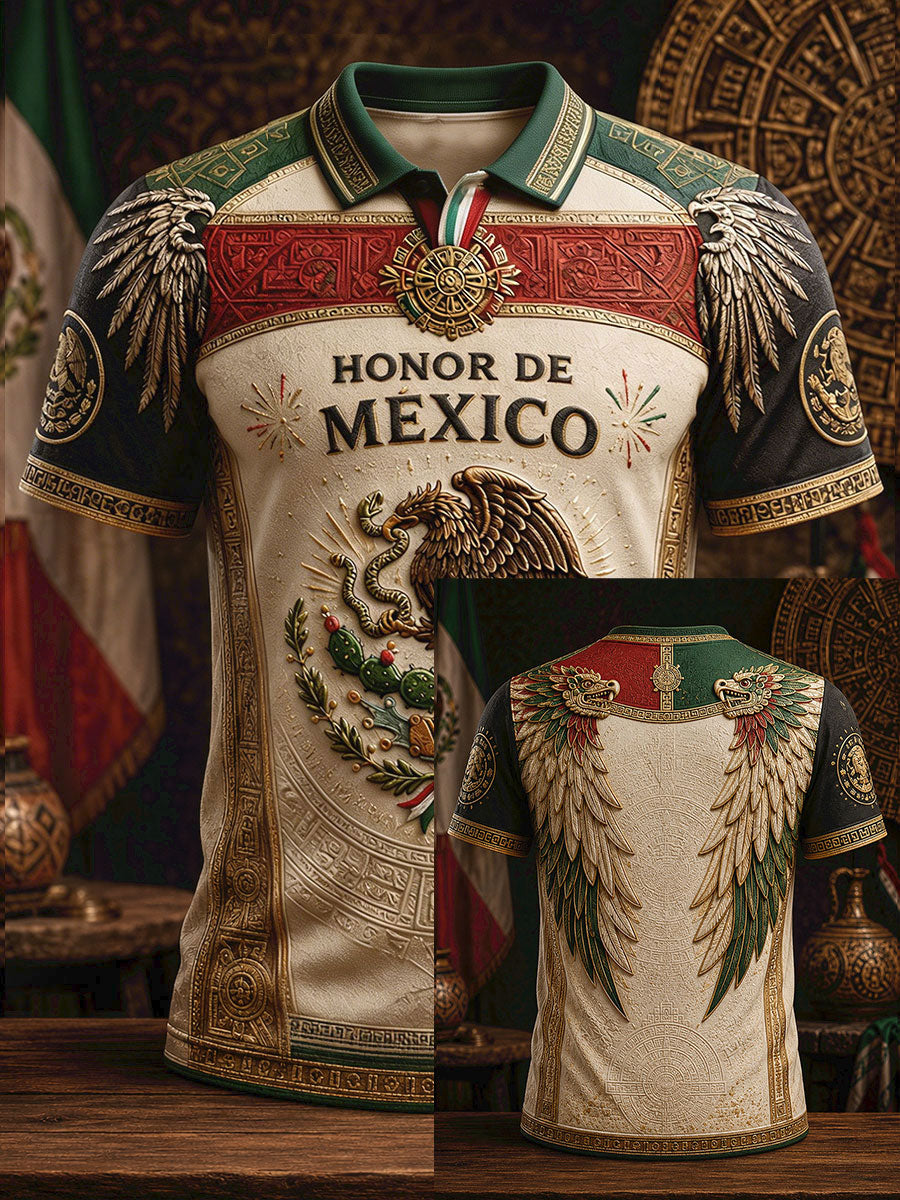 Men's Mexico Pride Art Printed Casual Tops gracestitchs