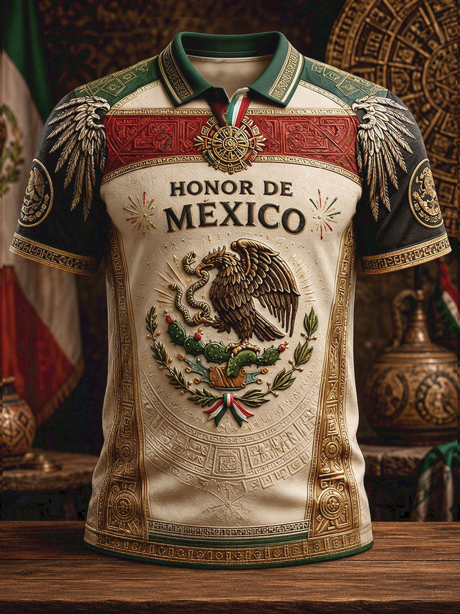 Men's Mexico Pride Art Printed Casual Tops gracestitchs