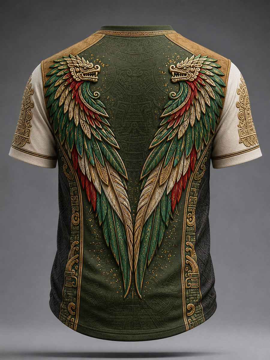 Men's Mexico Pride Art Printed V-neck T-shirt gracestitchs