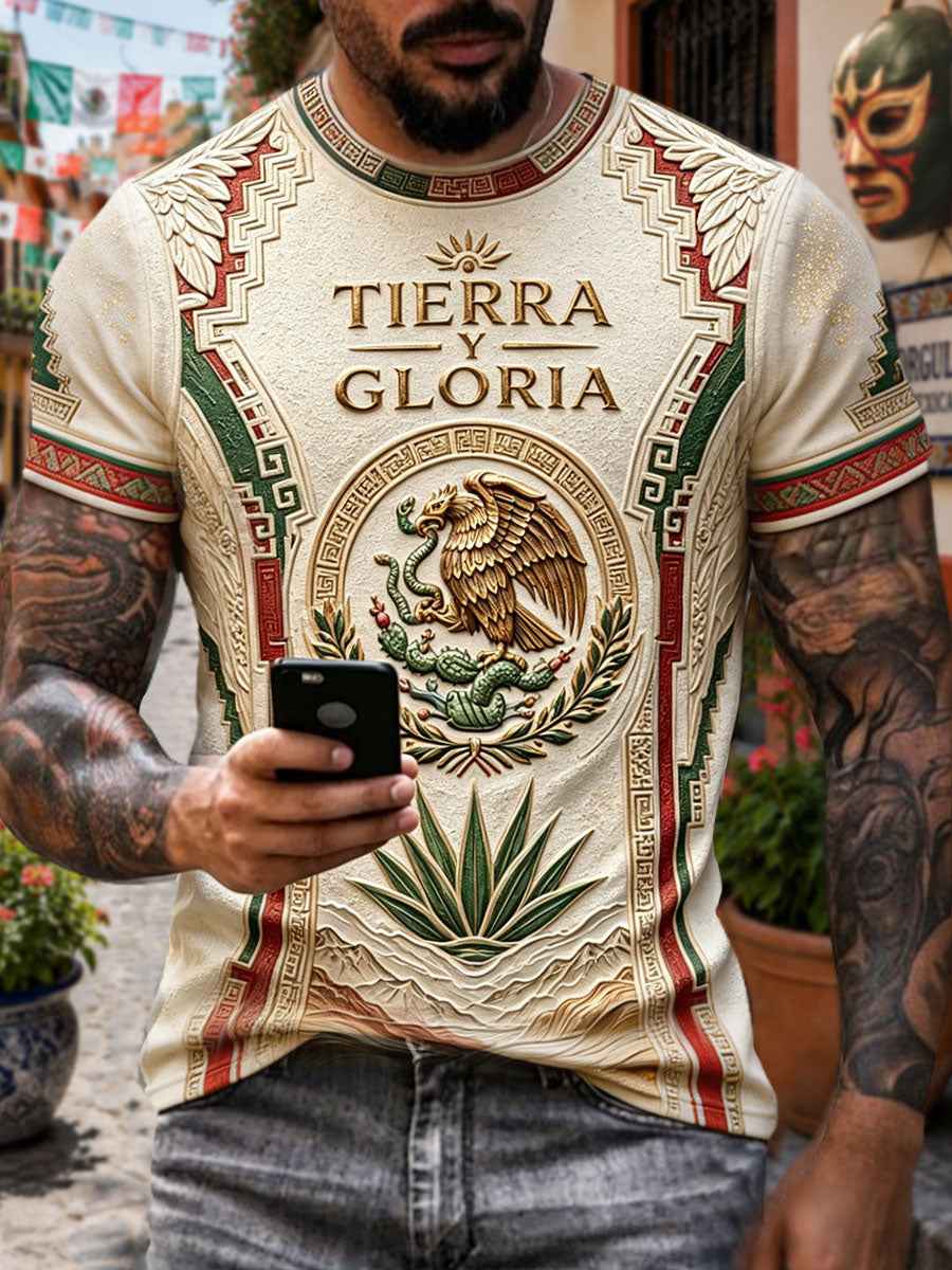 Men's Mexico Pride Art Printed T-shirt gracestitchs