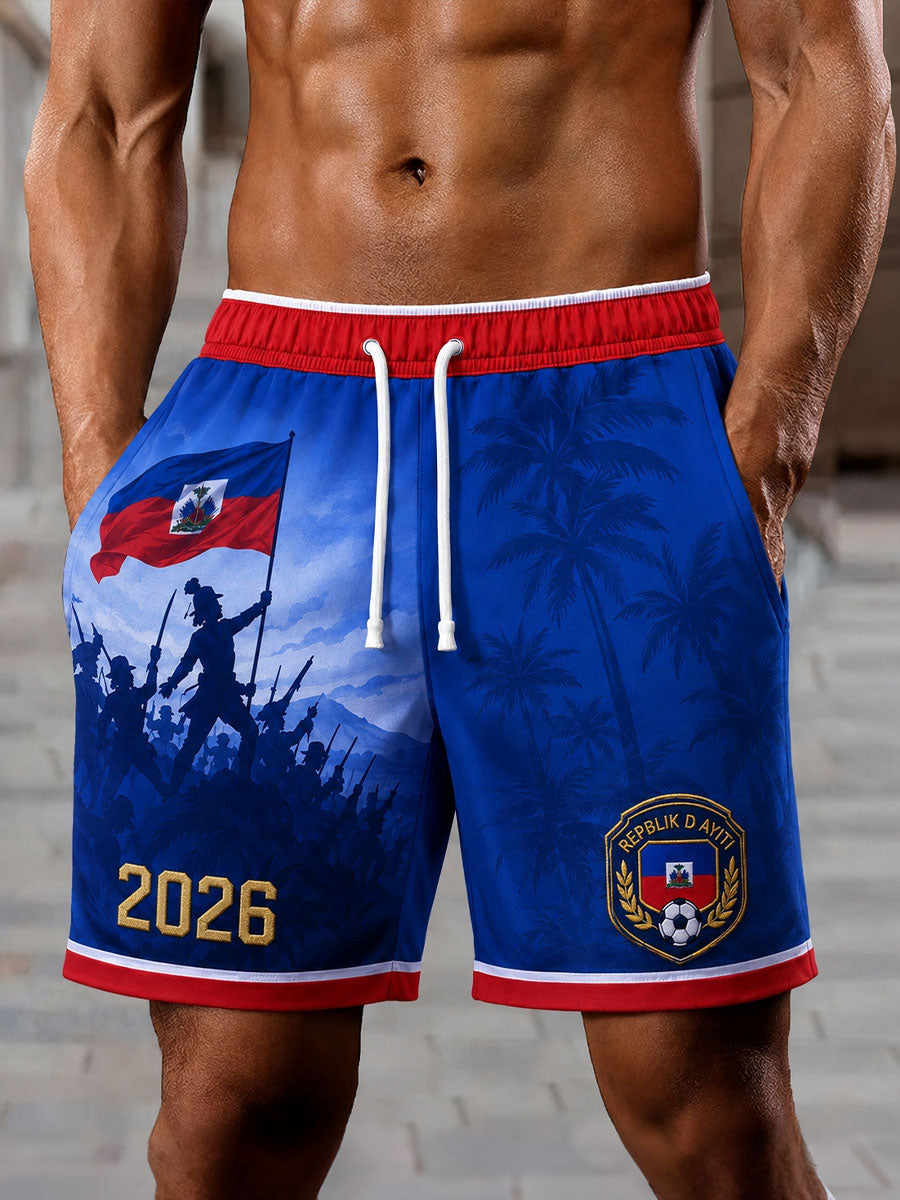 Men's 2026 Haiti Soccer Shorts gracestitchs