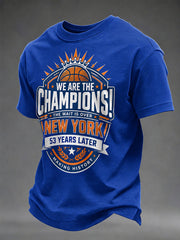 Men's We Are The Champions! Gift For Basketball Fans Print Casual Tee gracestitchs