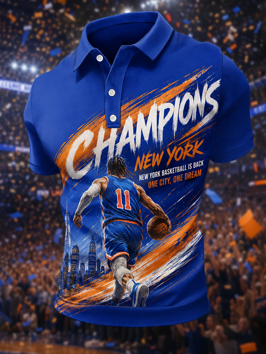 Men's Champions 2026 Gift For Basketball Fans Print Casual Polo gracestitchs