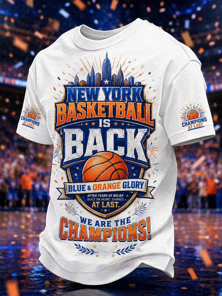Men's We Are The Champions! Gift For Basketball Fans Print Casual Tee gracestitchs
