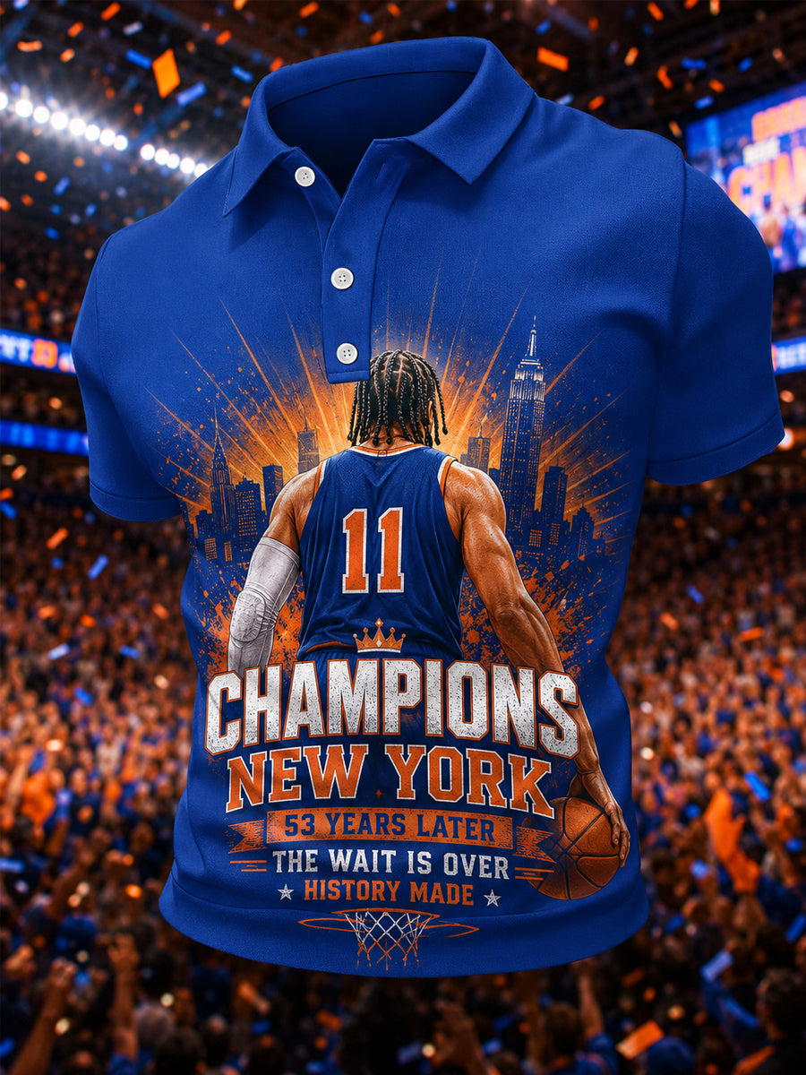 Men's Champions 2026 Gift For Basketball Fans Print Casual Polo gracestitchs