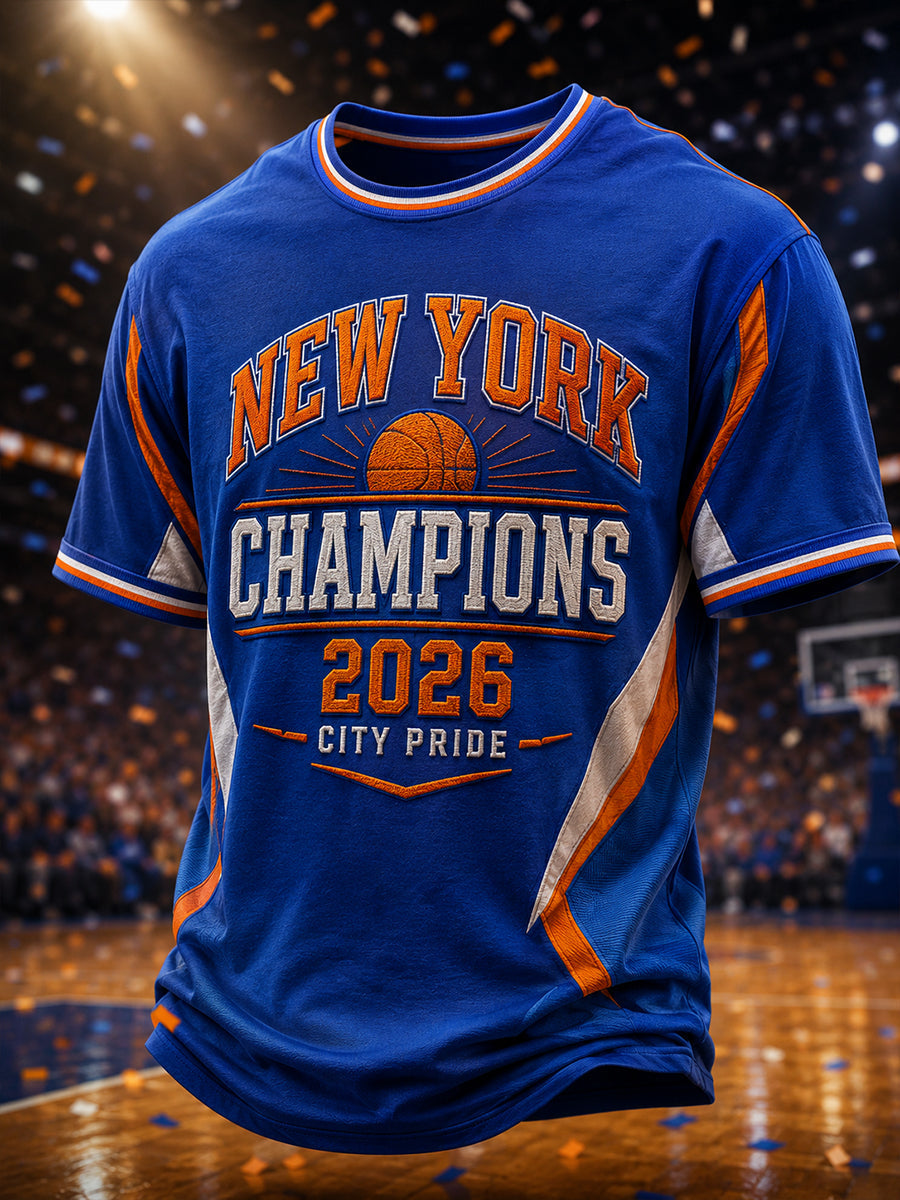 Men's New York 2026 Champions Print T-Shirt gracestitchs