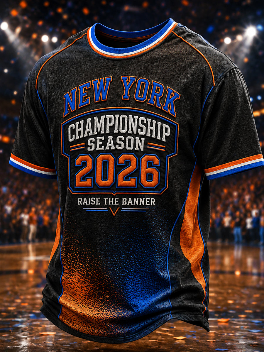 Men's New York 2026 Champions Print T-Shirt gracestitchs