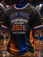 Men's New York 2026 Champions Print T-Shirt gracestitchs
