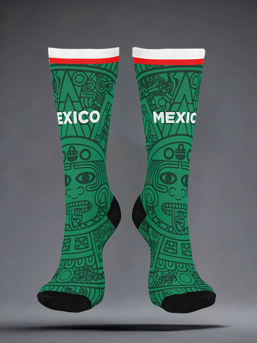 Unisex Mexico Football Lover Art Printed Socks gracestitchs