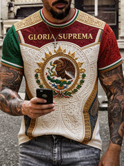 Men's Mexico Football Lover Art Printed T-shirt gracestitchs