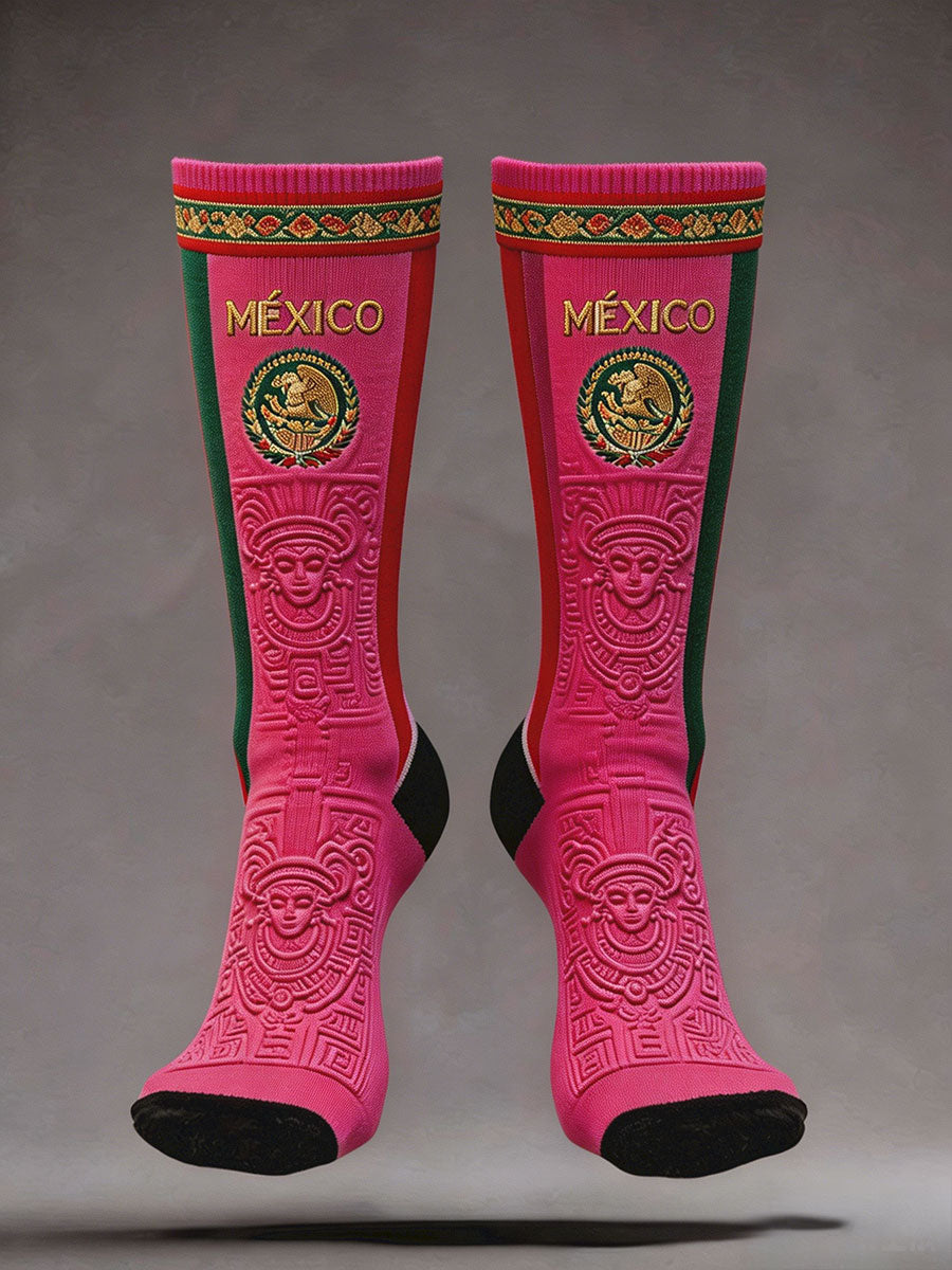 Unisex Mexico Football Lover Art Printed Socks gracestitchs