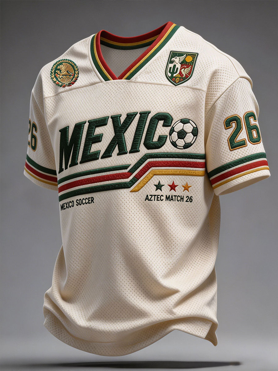 Men's Mexico Football Lover Art Printed T-shirt gracestitchs