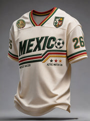 Men's Mexico Football Lover Art Printed T-shirt gracestitchs
