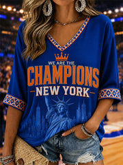 Women's Gift For Basketball Fans Print Casual Half-Sleeves V-Neck T-Shirt gracestitchs