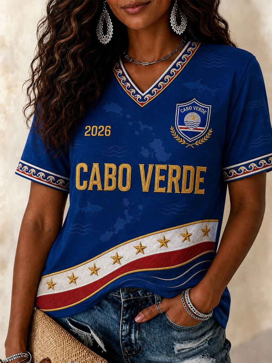 Women's Gift For Football Fans Print Casual V-Neck Tee