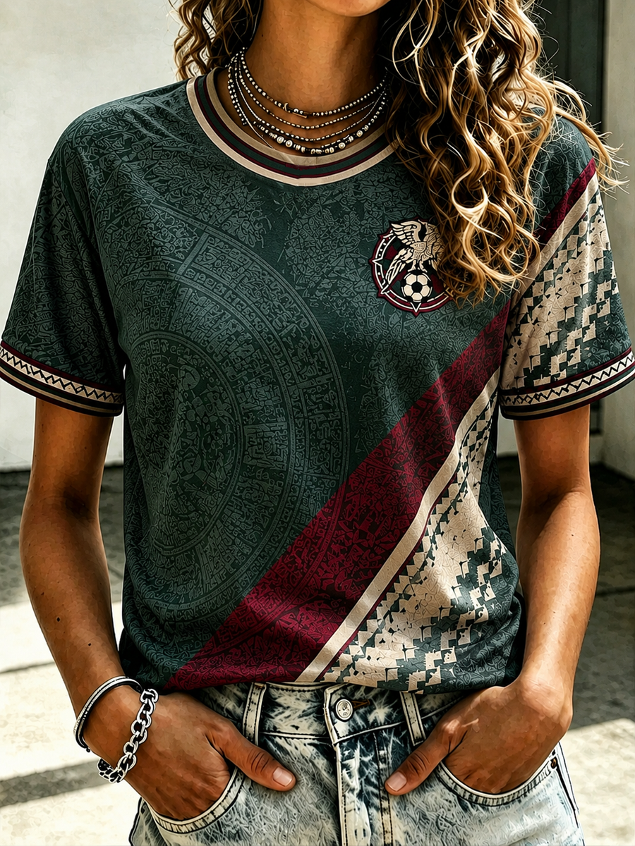 Women's Mexico Printed short-sleeved T-shirt gracestitchs