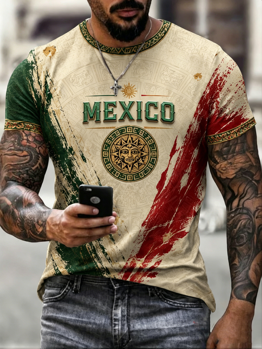 Men's Mexico Printed short sleeves t-shirt gracestitchs